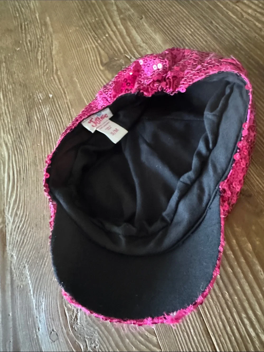 Justice Fuchsia Sequin Newsboy Cap